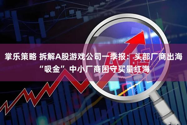 掌乐策略 拆解A股游戏公司一季报：头部厂商出海“吸金” 中小厂商困守买量红海