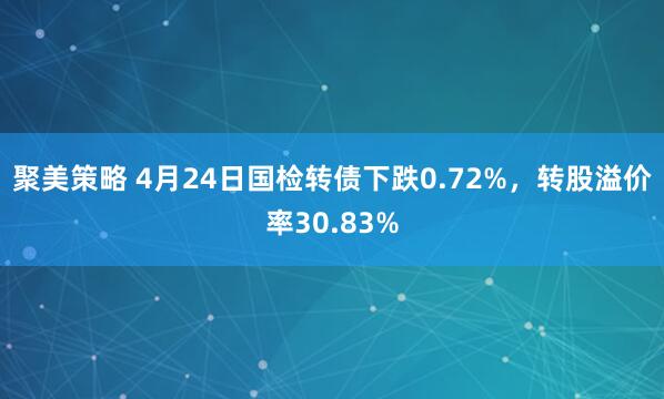 聚美策略 4月24日国检转债下跌0.72%，转股溢价率30.83%