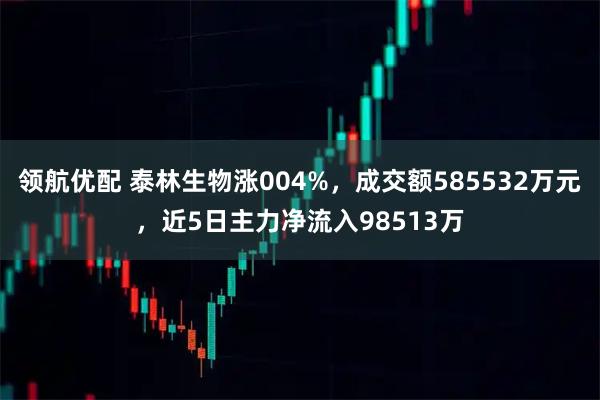 领航优配 泰林生物涨004%，成交额585532万元，近5日主力净流入98513万
