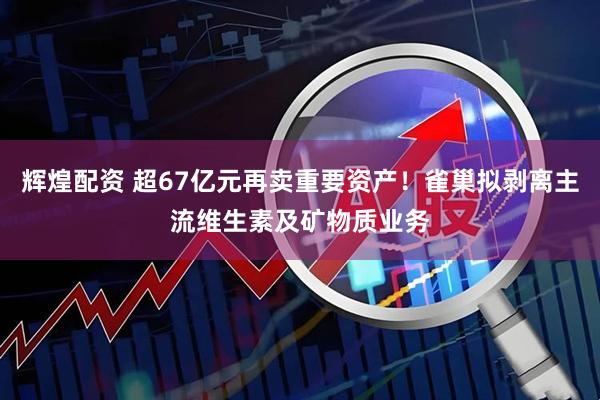 辉煌配资 超67亿元再卖重要资产！雀巢拟剥离主流维生素及矿物质业务